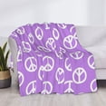thumbnail image 4 of Throw Blanket for Couch, peace signs Purple cute Super Soft Fuzzy Comfy Warm Throw Blanket, Cuteness Lightweight Cozy Plush Flannel Blanket & Throws for Sofa and Bed All Season, 4 of 5