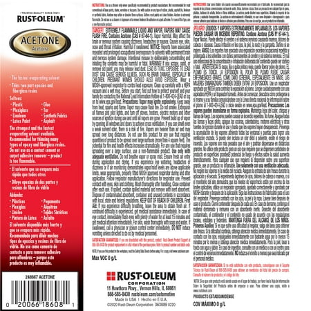 Rust-Oleum Automotive Acetone-248667, Quart