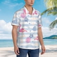 thumbnail image 5 of Balery Flamingo and Pineapple Print Men's Hawaiian Shirts Short Sleeve Beach Shirt Relaxed Fit Vacation Button Down Shirts-XX-Large, 5 of 9
