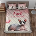 thumbnail image 2 of Every Fart is Love Note Sphynx Guilty Face Happy Valentine's Quilt Bedding Set Cat Lover Kitten Owner Gifts Idea 1 Blanket Bed Cover 2 Pillowcases - 01016, 2 of 5