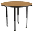 thumbnail image 6 of ECR4Kids 36in Round Everyday T-Mold Adjustable Activity Table Oak/Black/Black - Super Leg, 6 of 8