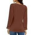 thumbnail image 5 of UVN Blouses for Women Square Neck Long Sleeve Shirts Dressy Casual Tunic Tops, 5 of 9