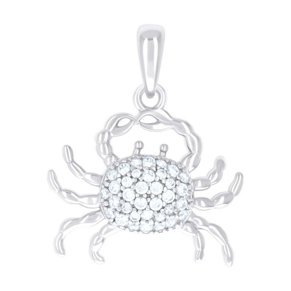 925 Sterling Silver Mens Cubic Zirconia Animal Crab Charm Pendant for Men