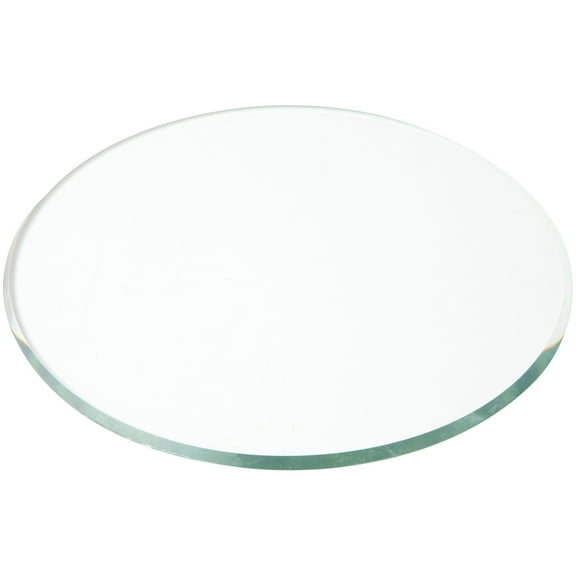 Plymor 5" Round, 3mm Thick Beveled Clear Glass Circle, Pack of 2