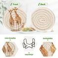 thumbnail image 4 of Giraffes 6 Pcs Drink Coasters with Holder Absorbent Coasters Woven Coasters for Drinks Table Desk Protection Home Decor, 4 of 7