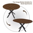 thumbnail image 3 of AENKYO 42"-58" Expandable Round Dining Table, Walnut Brown Wood Top & Black X-Base Pedestal, Seats 4-6, 3 of 8