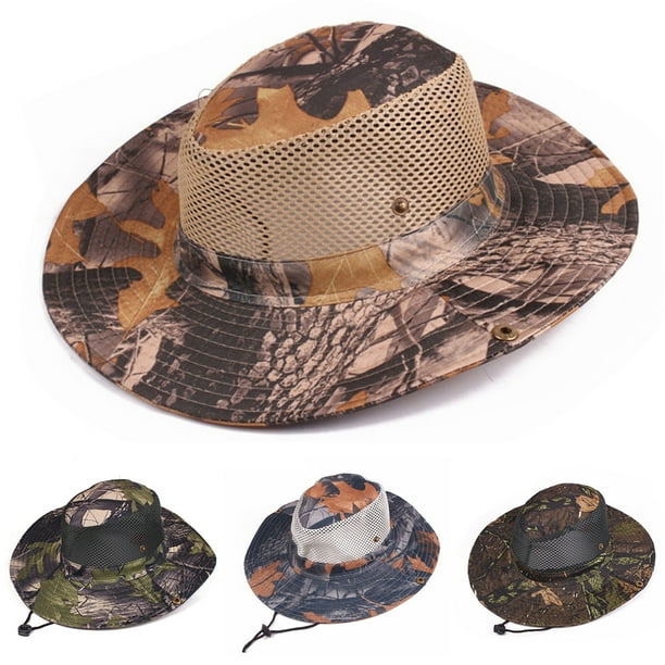DGROEE Unisex Wide Brim Camo Boonie Hat Fishing Hats Boonie Caps Camo Bucket Hats Foldable Sun