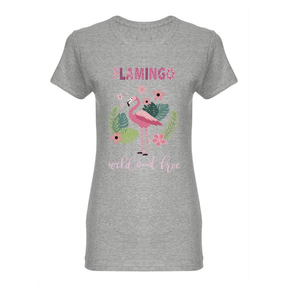 Pink Flamingos Exotic Birds Shaped T-Shirt Women -Image by Shutterstock, Female XX-Large