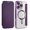iPhone 16 Pro, variant on Havilah For iPhone 16 Plus Shield Case for Apple 16 Plus Compatible With Magsafe RFID Anti-theft Leather iPhone 16 Case(Purple)