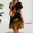 thumbnail image 2 of Orange Monarch Butterflys Women's Dress Short Sleeve Summer Sundress Summer Women Clothes, 2 of 7