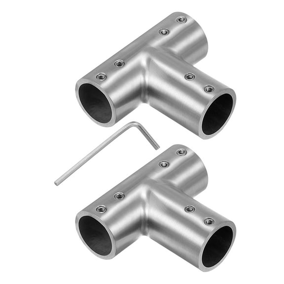 Uxcell 2pcs Adjustable Curtain Rods Corner Connector Window Hinged Elbow Tee Joint Connector for 1 Inch Bay Window Blind