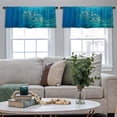 thumbnail image 4 of LALILO Kitchen Curtain Valance School Fish Underwater Rod Pocket Window Curtain 52"x 18" Set of 2, 4 of 5