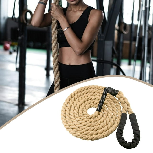 Cuerda de escalada para gimnasio, cuerda de fitness profesional, resistente, de 1,5 pulgadas de diámetro, cuerda de yute, cuerda de entrenamiento para 45 millones