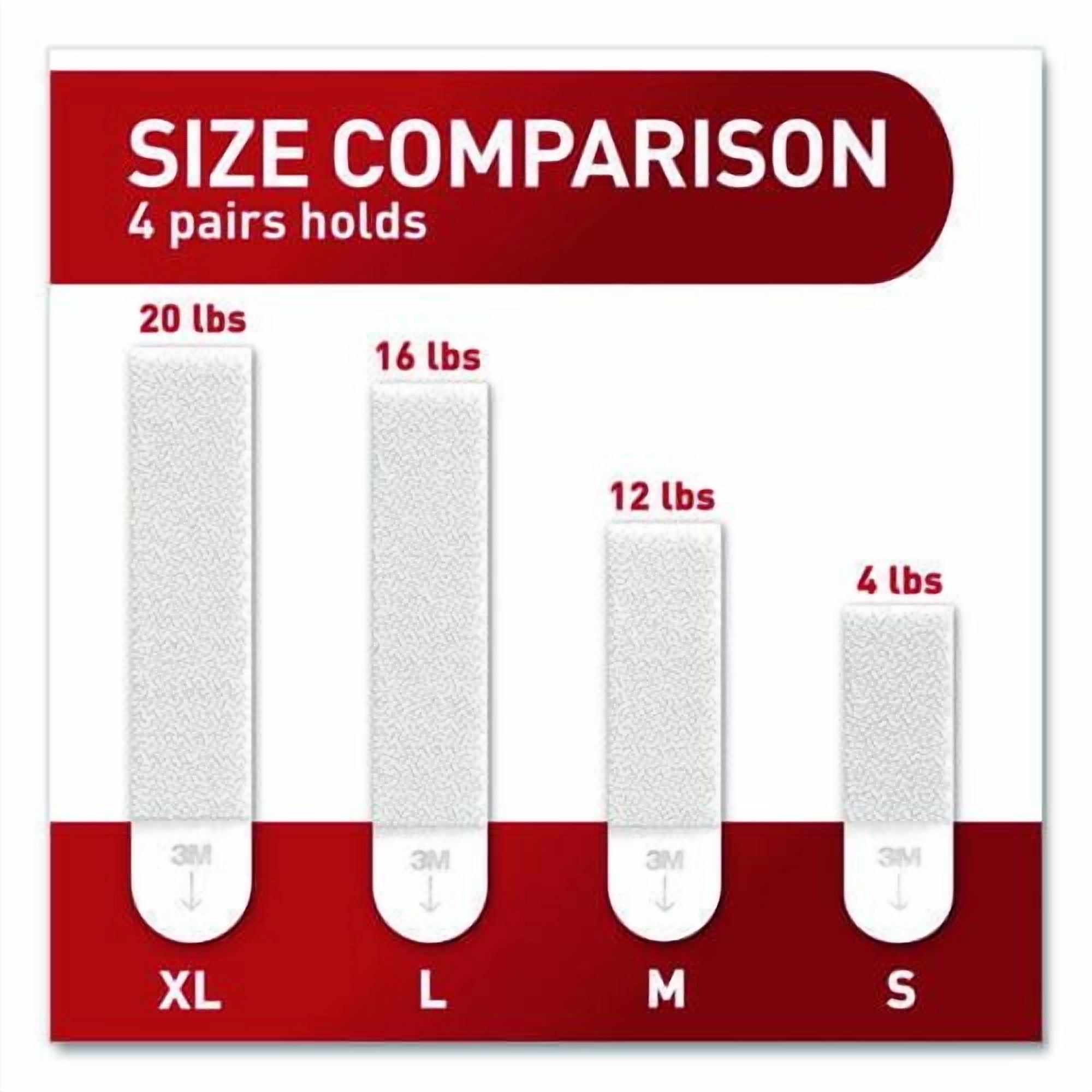 Picture Hanging Strips, X-Large, Removable, Holds up to 20 lbs per 4 Strips, White, 16 Pairs/Pack | Bundle of 5