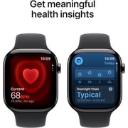 Apple Watch Series 11 [GPS + Cellular 42mm] Smartwatch with Slate Titanium Case with Black Sport Band - S/M