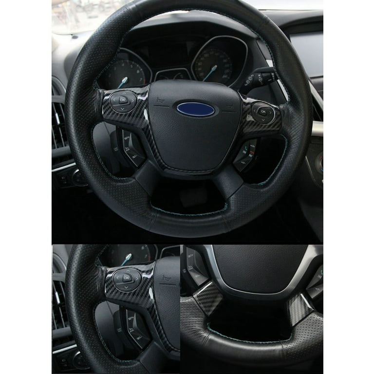 paraply Skinne rulle 3PCS Carbon Fiber Color Steering Wheel Cover Trim Decorative Frame for Focus  Escape Mk3 Kuga 2012-2015 Accessories - Walmart.com