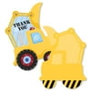 Big Dot of Happiness Construction Truck - Shaped Thank You Note Cards with Envelopes - Set of 12