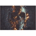 thumbnail image 4 of Dreamtimes 3D Dark Skull Glowing Fire Bath Mat for Bathroom Shower U Shape Toilet Rugs Contour Carpet Set, Fluffy Absorbent & Machine Washable, 2 Piece, 4 of 6