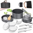 thumbnail image 1 of Camping Cookware Kit,outdoor Cooking Set With Kettle,lightweight Camping Pot And Pan For 2 To 3 People Camping,hiking,picnic, 1 of 4