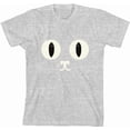 thumbnail image 3 of Oversized Cat Face Youth Heather Gray Crew Neck Short Sleeve Tee-Medium, 3 of 4