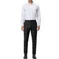 thumbnail image 2 of Lars Amadeus Men's Plaid Dress Pants Slim Fit Flat Front Business Check Trousers, 2 of 6