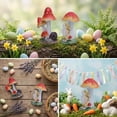 thumbnail image 4 of Linnome Easter Mushroom Themed Figurine Decor Spring Decor Home Tabletop Garden Decor Ornament, 4 of 9
