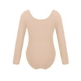 thumbnail image 4 of Venjoe Girls Long Sleeve Leotard Kids Bodysuit for Dance Gymnastics Costume 3-12 Years Apricot 6, 4 of 7