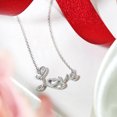 thumbnail image 2 of JeenMata Enchanting Love Real Diamond Pendant Necklace in 18K White Gold over Silver, 2 of 6