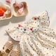 thumbnail image 2 of Vestido de verano para niñas con bordado de tulipanes y lunares de colores, falda de princesa dulce con mangas abullonadas, 2 of 6