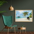 thumbnail image 2 of Ocean Wall Art with Frame, Exotic Beach in the Maldives with Crystal Waters and Palm Trees on the Sand Tropical, Printed Fabric Poster for Bathroom Living Room, 35" x 23", Multicolor, by Ambesonne, 2 of 2