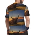 thumbnail image 2 of Wukai Yak Print Men's Short-Sleeved Mesh T-Shirt,Quick-Dry Short Sleeve Workout T-Shirt-, 2 of 8