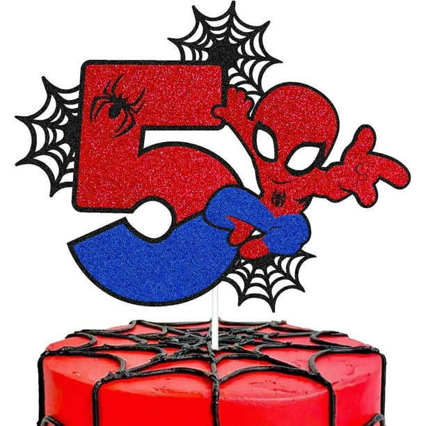 Pastel de cumpleaños de SpiderMan de Disney para niños, decoración con bandera de pastel de 1-9 años, regalo de fiesta de superhéroes
