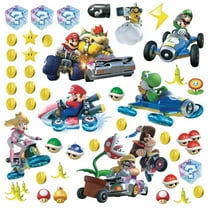 Nintendo Mario Kart 8 Wall Decals 44 Room Decor Video Game LUIGI Coins Stickers