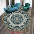 thumbnail image 2 of Boho Round Rug 16Inches Small Round Area Rug Non-Slip Round Bathroom Rug Washable Throw Rugs for Bedroom Oriental Distressed Round Kitchen Office Circle Rug Round Carpet for Living Dining Room Sofa, 2 of 2