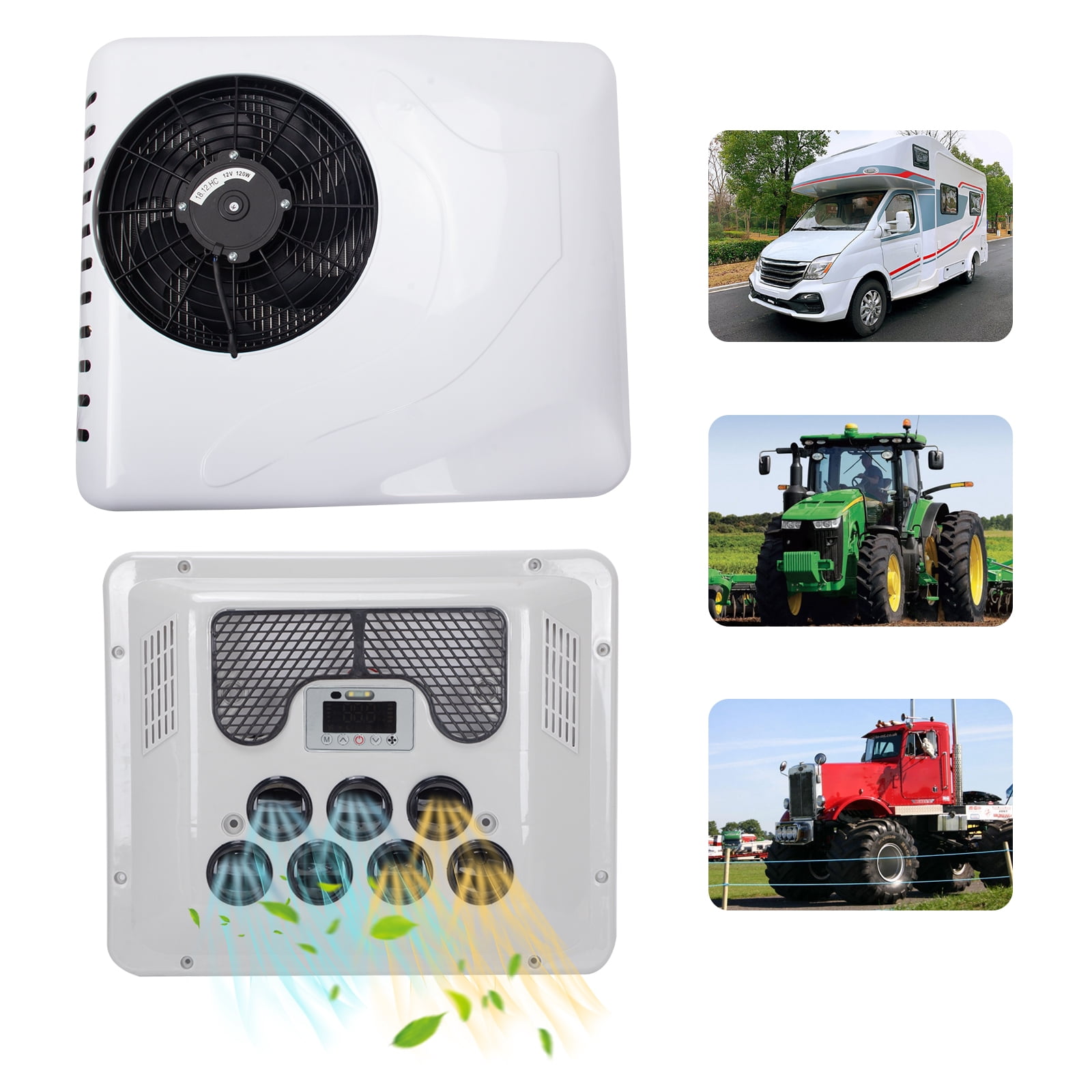 12V Rooftop RV Air Conditioner 13500 BTU Electric Heat & Cool AC Unit Fit RV Truck Bus Caravan