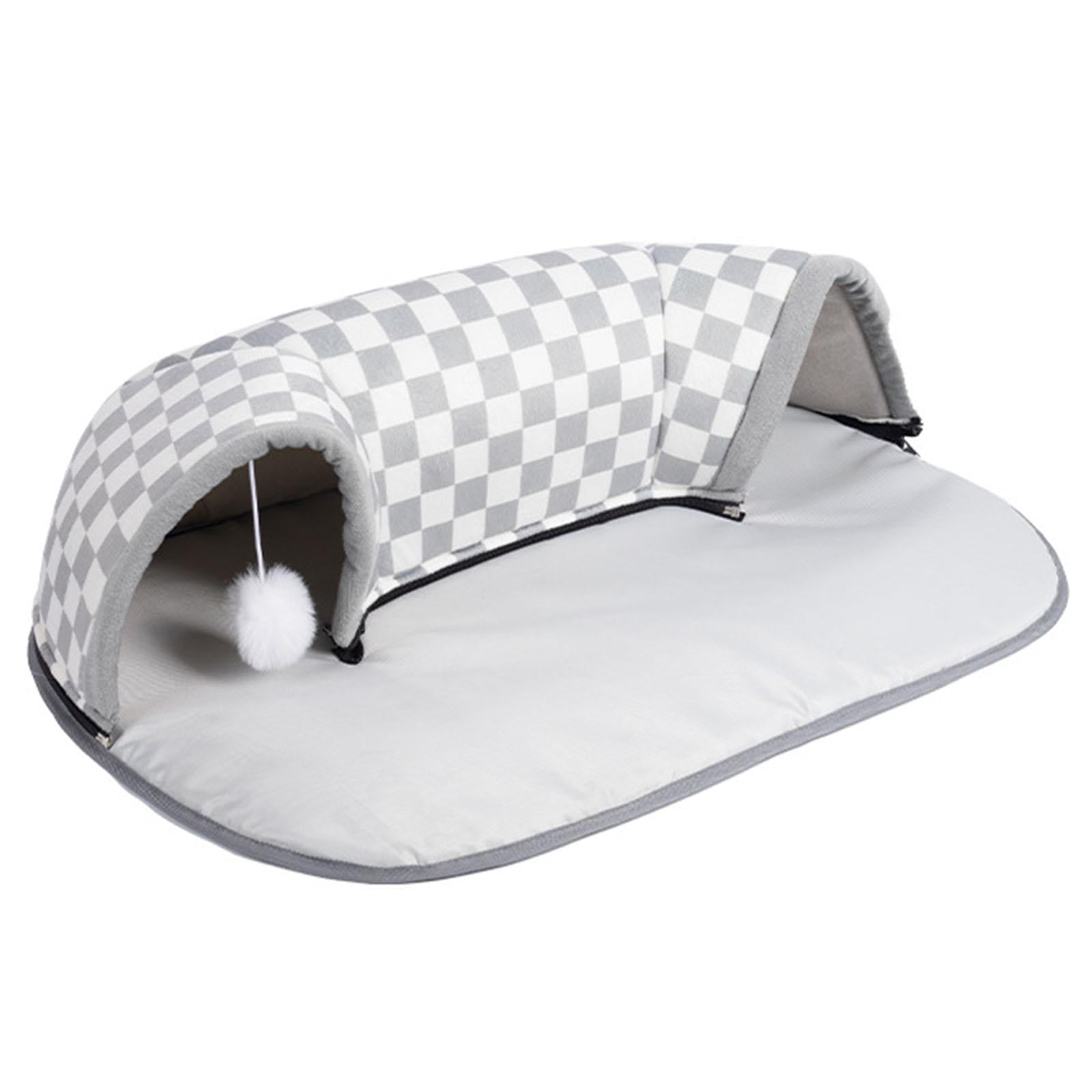 Bvdfgk 2 in 1 Cat Bed Play Tunnel Interactive Toy, and Playing Ball Toys, Foldable Soft S