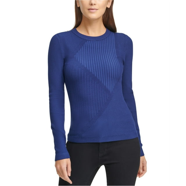 DKNY Chandail Rayé pour Femmes, Bleu, Très Petit
