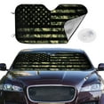 thumbnail image 2 of Uemuo American Flag Camo Pattern Accordion Car Windshield Sun Shade, Foldable Reflective Sun Visor for Car, Reflector Windshield Sunshade-, 2 of 7