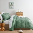 thumbnail image 5 of Nestl Boho 3 Piece Duvet Cover Set, Tufted Embroidery Double Brushed Duvet Cover with Button Closure with 2 Pillow Shams, Twin (68"x90") - Green, 5 of 8