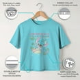 thumbnail image 3 of Girl's Lilo & Stitch Surfing Aloha Stitch Graphic Cropped T-Shirt Blue X Small, 3 of 10