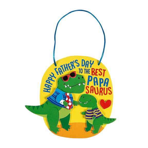 Fun Express Happy Father’s Day Papasaurus Sign Craft Kit - Makes 12