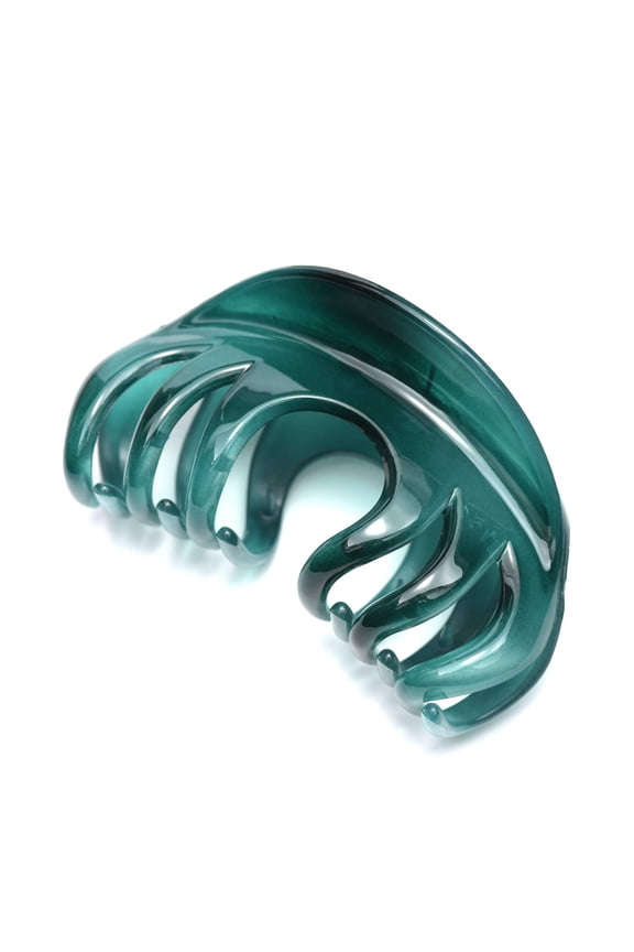 Gradient Ombre Korean Style Large Hair Claw for Women - 4 Inch Hair Claw Clip for Ponytail and Updos, Secure Grip for Thick Hair, Niagara Blue Color