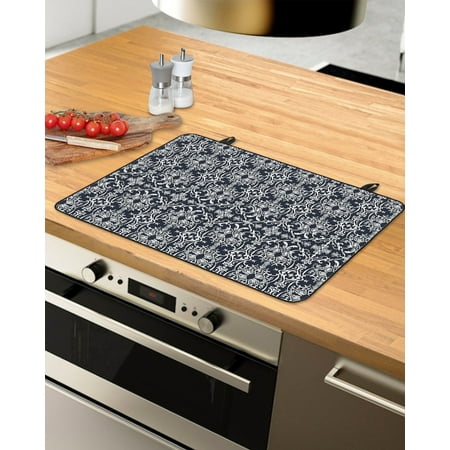 

Geometric Stove Top Covers for Electric Stove Heat Insulation Fireproof Glass Cooktop Cover Counter Top Glass Stove Cover for Prevent Scratches 36 x21 Black and White Modern Geometric Abstract