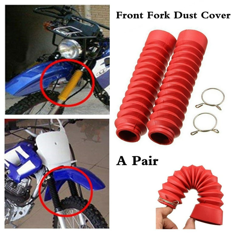 2pcs Motorcycle Rubber Front Fork Dust Cover Boots Shock