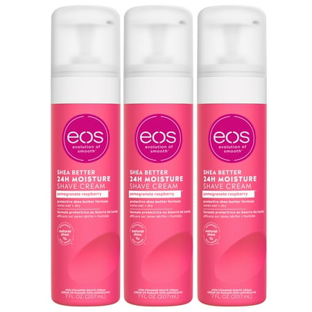 eos Shea Better Shave Cream, Pomegranate Raspberry, 3-Pack, 7 fl oz