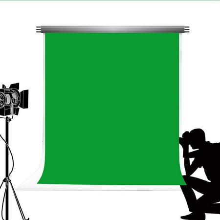 Chroma Key Green Screen (ABPHOTO Polyester Green Screen Photo Backdrop Professional Portable Studio Photographic Background Chroma Key Photo Booth for Photography)
