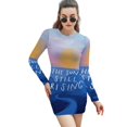 thumbnail image 1 of The Sun Is Still Rising-Inspirational Quote And Abstract Blue Sweetheart Knot Flared Dress Fashion Design Large Size Loose, 1 of 5