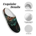 thumbnail image 5 of Daiia Realistic Colorful Chameleon Print Women’s Fuzzy Slippers Memory Foam Lightweight House Shoes Cozy Loafer Flannel House Shoes-42/43, 5 of 7