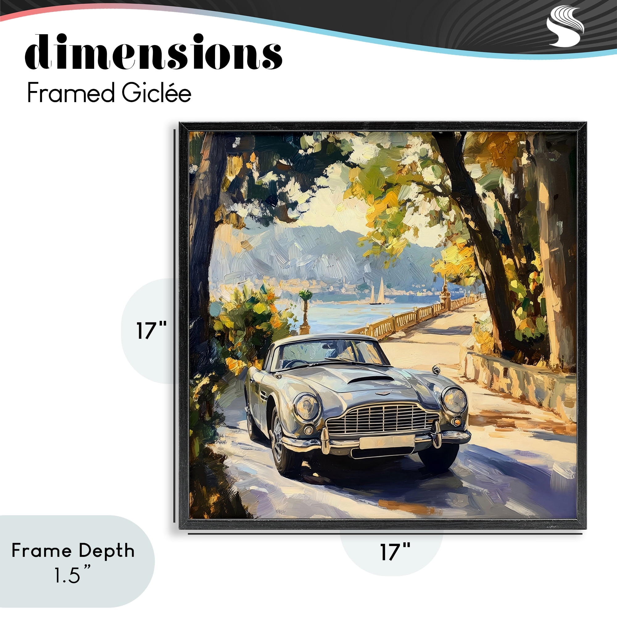 Stupell Industries Classic View of Seaside Drive Black Framed Giclee Art, design by Creative Studio