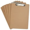 Universal Hardboard Clipboard, 1/2" Capacity, Holds 8 1/2w x 12h, Brown, 6/Pack -UNV05562